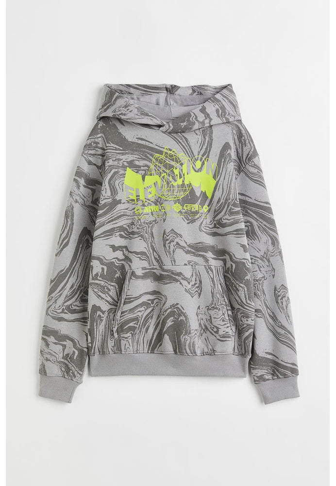 HOODIE - GREY W BROWN