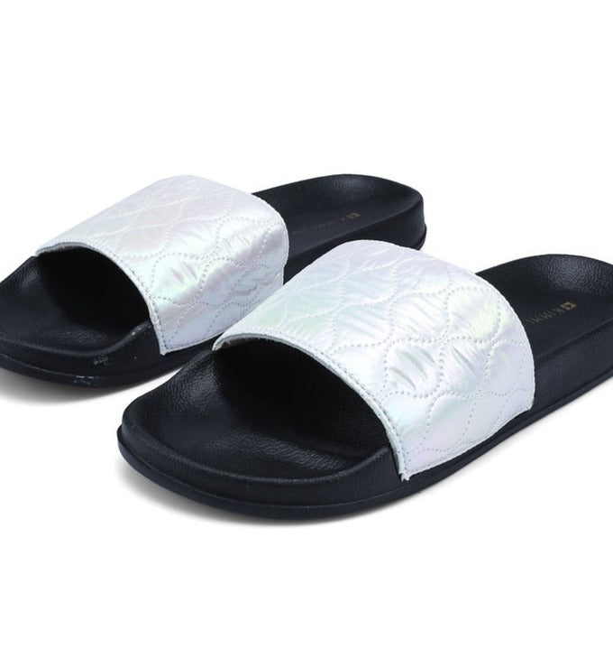 WATERFRONT MULES SLIDES - SILVER