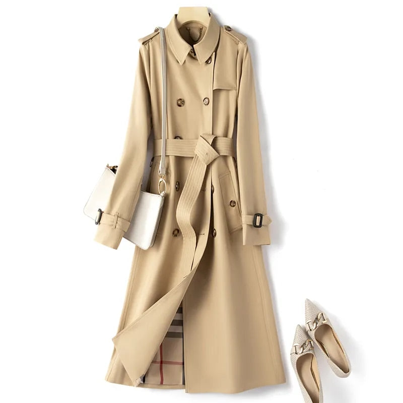 LONG BOED - KHAKI COAT - WOMENS